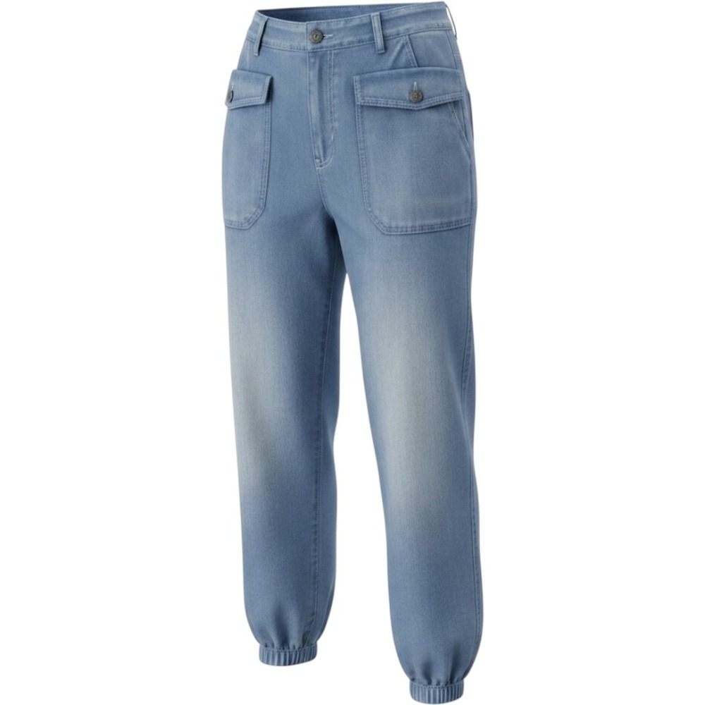 Oli & Hali Blue Tencel Balloon Cargo Pants Small JB0070 Light Wash Boho Baggy